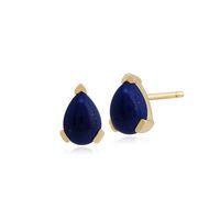 9ct yellow gold 071ct pear lapis lazuli stud earrings 65x4mm