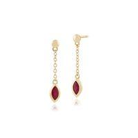 9ct Yellow Gold 0.30ct Ruby Drop Earrings