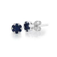 9ct white gold 034ct sapphire floral cluster stud earrings