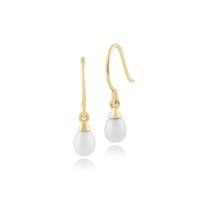 9ct yellow gold 160ct freshwater pearl drop earrings