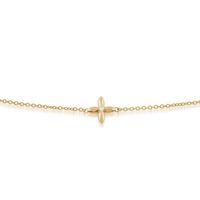 9ct Yellow Gold 0.01ct Diamond Ixora Flower Bracelet