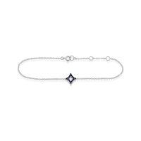 9ct White Gold 0.17ct Blue Sapphire Star 19cm Bracelet