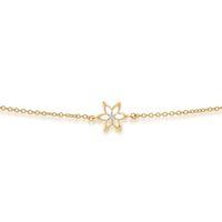 9ct Yellow Gold 0.03ct Diamond Spring Starflower Bracelet