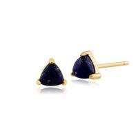 9ct Yellow Gold 0.50ct Lapis Lazuli Single Stone Stud Earrings