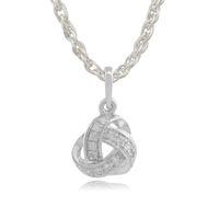 9ct white gold diamond love knot pendant necklace on chain