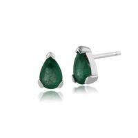 9ct White Gold 0.83ct Emerald Pear Stud Earrings