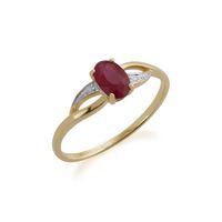 9ct Yellow Gold 0.63ct Ruby & Diamond Ring