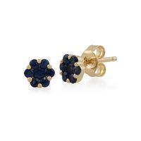 9ct Yellow Gold 0.33ct Sapphire Floral Stud Earrings 5mm