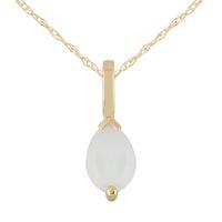 9ct yellow gold 038ct opal classic pear single stone pendant on chain