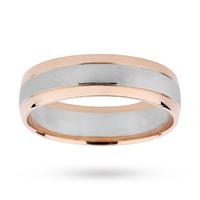 9ct White Gold & Rose Gold two tone wedding Ring