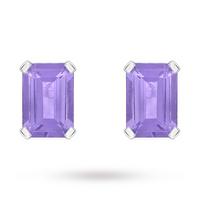 9ct white gold amethyst stud earrings