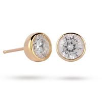 9ct Yellow Gold 5mm Besel Set Stud Earrings