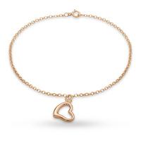 9ct Rose Gold Heart Bracelet