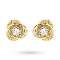 9ct Yellow Gold Cubic Zirconia Knot Earrings