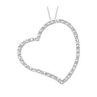 9ct white gold 015ct diamond heart pendant