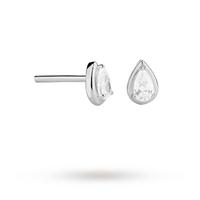 9ct White Gold Pear Cubic Zirconia Stud Earrings