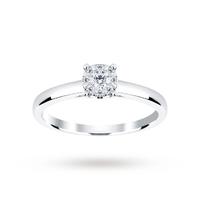 9ct White Gold 0.15 Carat Total Weight Diamond Multi Stone Ring - Ring Size L