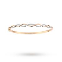 9ct Yellow Gold 0.25ct Diamond Interlace Bangle