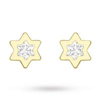 9ct Yellow Gold Cubic Zirconia Star Stud Earrings