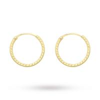 9ct Yellow Gold 13mm Hoop Earrings