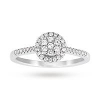 9ct White Gold Multi Stone Halo Brilliant Cut Ring