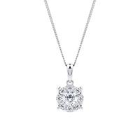 9ct white gold 050 carat total weight diamond multi stone pendant