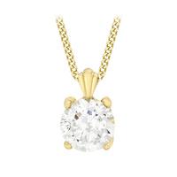 9ct Yellow Gold Cubic Zirconia Pendant