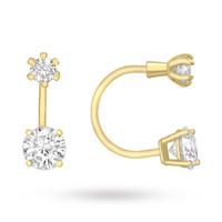 9ct yellow gold cubic zirconia earrings