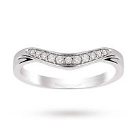 9ct White Gold 0.10 Total Carat Weight Diamond Set Shaped Band