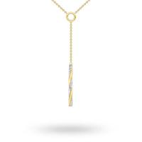 9ct Yellow And White Gold Twist Drop Pendant