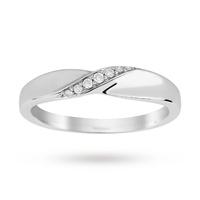 9ct white gold 005 total carat weight diamond set shaped band