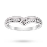 9ct white gold 015 total carat weight diamond set shaped band