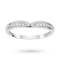 9ct White Gold 0.12 Total Carat Weight Diamond Set Shaped Band