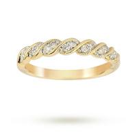 9ct Yellow Gold 0.20ct Milgrain Twist Dress Ring