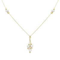 9ct Yellow Gold Pearl and Ball Y-Shaped Necklace