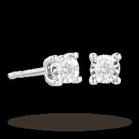 9ct Gold 0.16ct Brilliant Cut Diamond Earrings