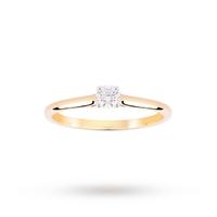 9ct Yellow Gold 0.15ct Diamond Engagement Ring - Ring Size P