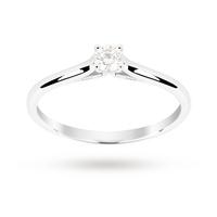 9ct White Gold 0.15ct Diamond Engagement Ring - Ring Size L