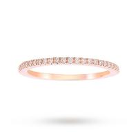 9ct Rose Gold Claw Set Skinny 0.15ct Diamond Ring - Ring Size P
