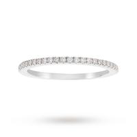 9ct White Gold Claw Set Skinny 0.15ct Diamond Ring - Ring Size P