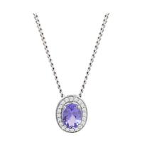 9ct gold oval tanzanite pendant