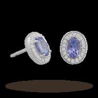 9ct Gold Oval Tanzanite Stud Earrings