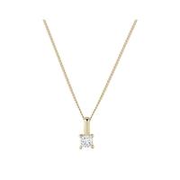 9ct Yellow Gold 0.15ct Princess Cut Diamond Pendant