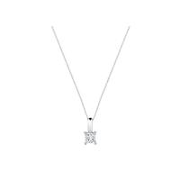 9ct White Gold 0.25ct Princess Cut Diamond Pendant