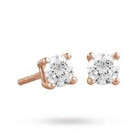 9ct rose gold 040ct 4 claw diamond earrings