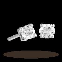 9ct Gold 0.25ct 4 Claw Diamond Earrings