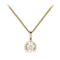 9ct yellow gold 010ct tension set diamond pendant