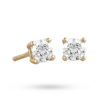 9ct Yellow Gold 0.40ct 4 Claw Diamond Earrings