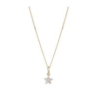 9ct Yellow Gold 0.15ct Diamond Small Flower Pendant