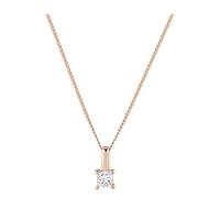 9ct Rose Gold 0.15ct Princess Cut Pendant